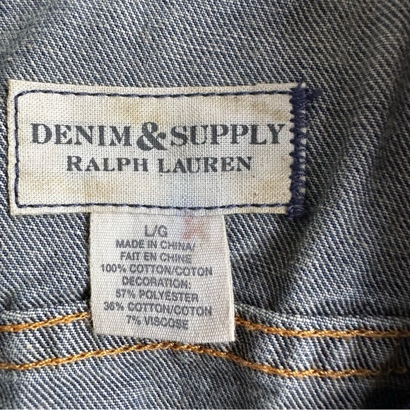 Denim & Supply Ralph Lauren Distressed Blue Denim Vest Embroidered Boho Festival - Picture 9 of 9